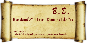 Bockmüller Domicián névjegykártya