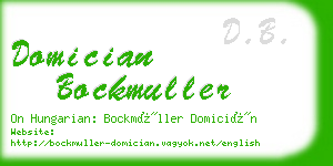 domician bockmuller business card